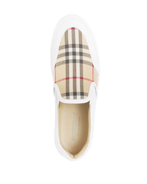 burberry vintage cotton sneakers|Burberry slip on flat sneakers.